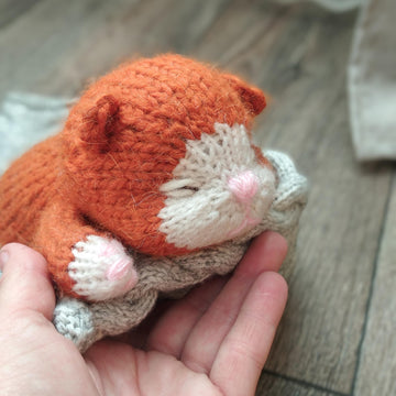 Sleepy Kitten Knitting Pattern | Scottish Fold Cat Toy PDF