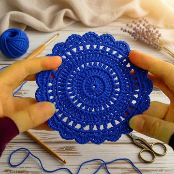 Silk Crochet Coaster Pattern | Elegant Round Motif PDF + Video Tutorial | Handmade Home Decor Gift