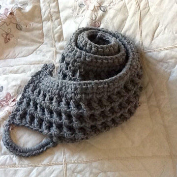 London Grey Mist Crocheted Scarf