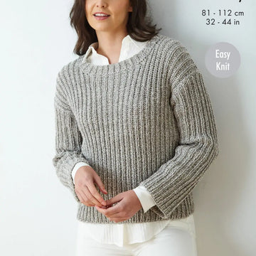 Sweater and Waistcoat in King Cole Simply Denim Chunky - 6377 - Leaflet
