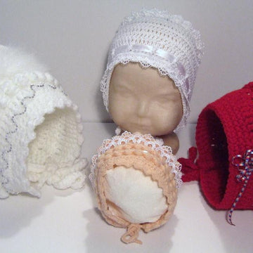 Bonnet with Frills, Bobbles, Flowers & Trims