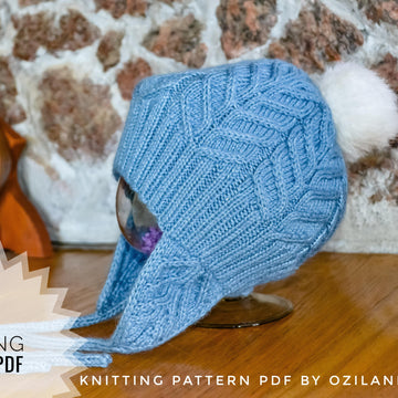 Knitted hat with ear flaps