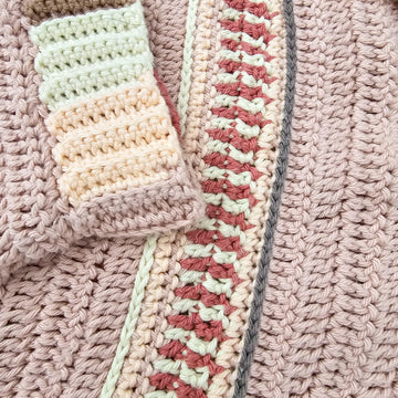 Izma Cardigan Crochet PATTERN with Colorwork Motifs, Two Video Tutorials Included, UK terms