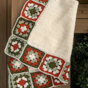 Granny Square Border Blanket