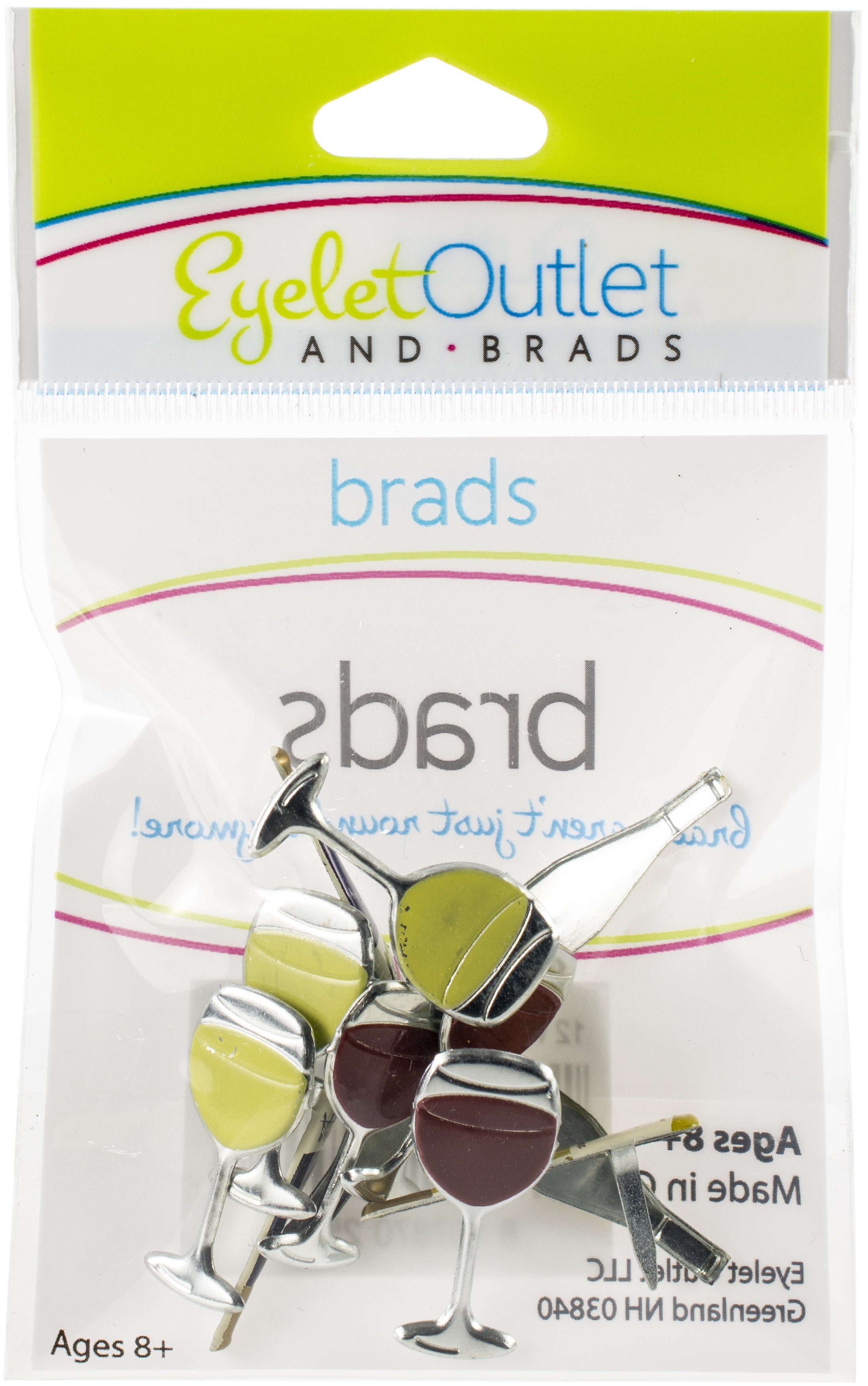 Eyelet Outlet Shape Brads 12/Pkg - Wine