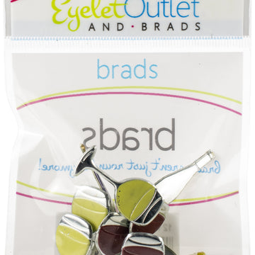 Eyelet Outlet Shape Brads 12/Pkg - Wine