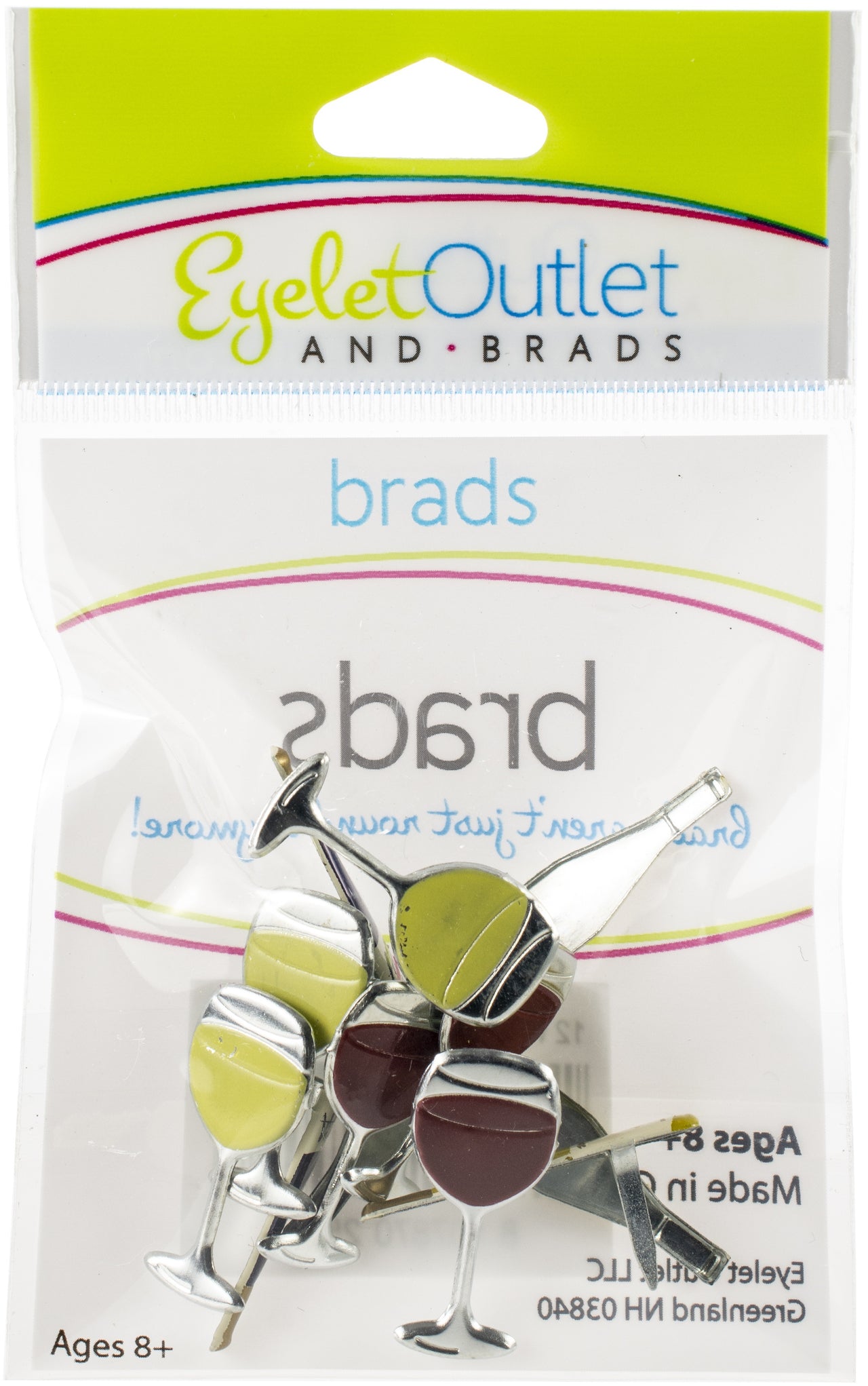 Eyelet Outlet Shape Brads 12/Pkg - Wine