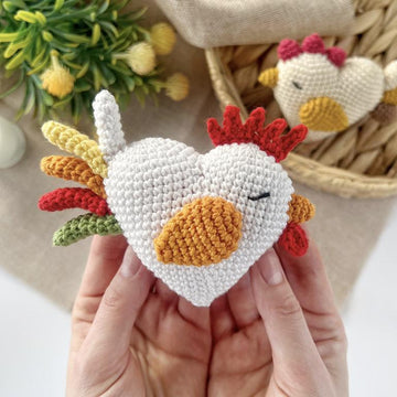 Crochet chicken and rooster toy Amigurumi pattern chick Crochet ornament Easter decorations