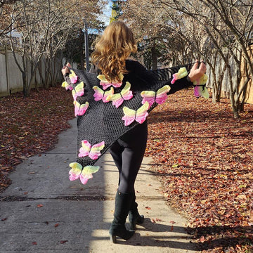 Looking for Spring - Butterfly Crochet Shawl