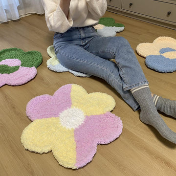 PDF Crochet Rug Pattern – 6-Petal Flower Rug, Handmade Pet Mat, Decorative Floor Mat DIY, Crochet Wall Art