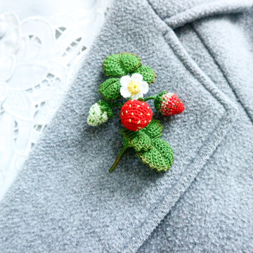 Strawberry twig brooch
