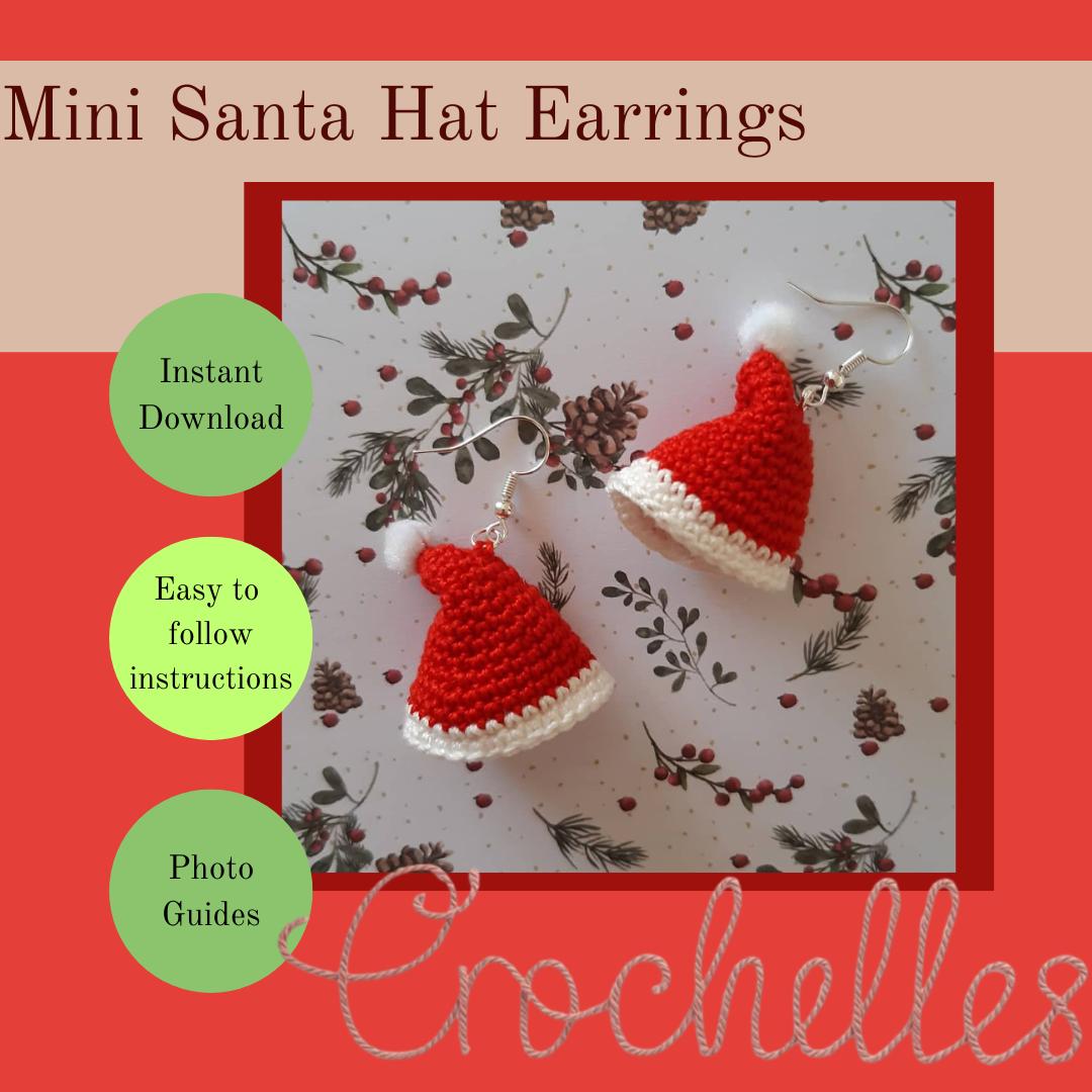 Mini Santa Hat Christmas Earrings