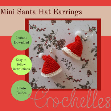 Mini Santa Hat Christmas Earrings