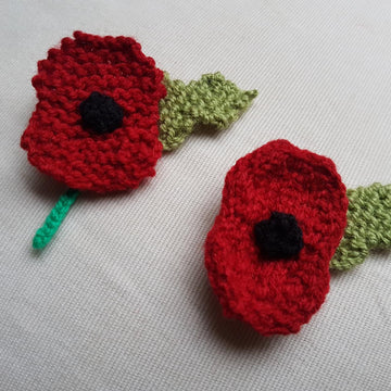 Traditional Knitted Poppy