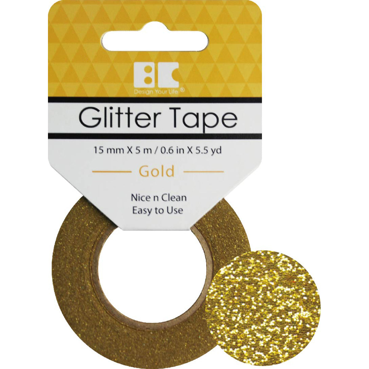Best Creation Glitter Tape 15mmX5m - Gold