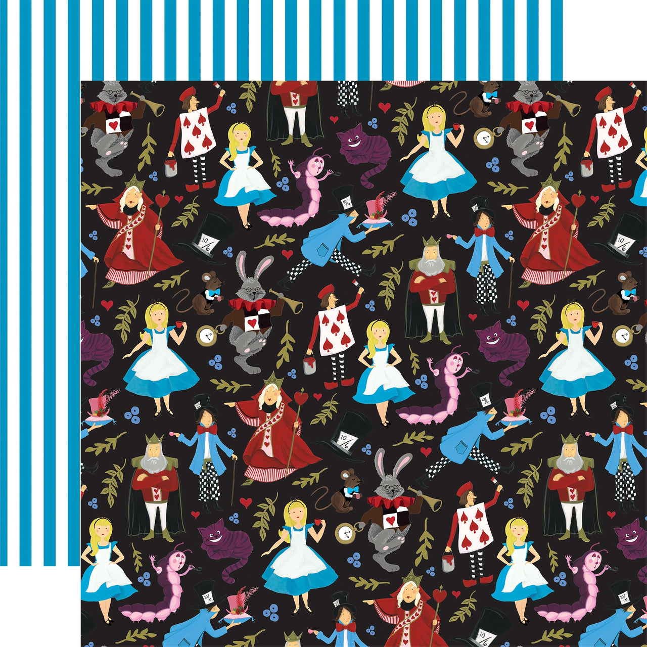 Echo Park Paper Alice In Wonderland No. 2 Double-Sided Cardstock 12"X12" 25/Pkg - Tea Party