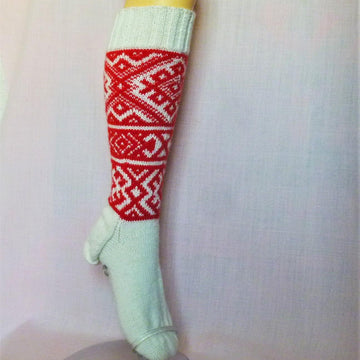Red white knee high socks