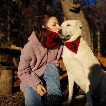 Matching cowl and dog bandana