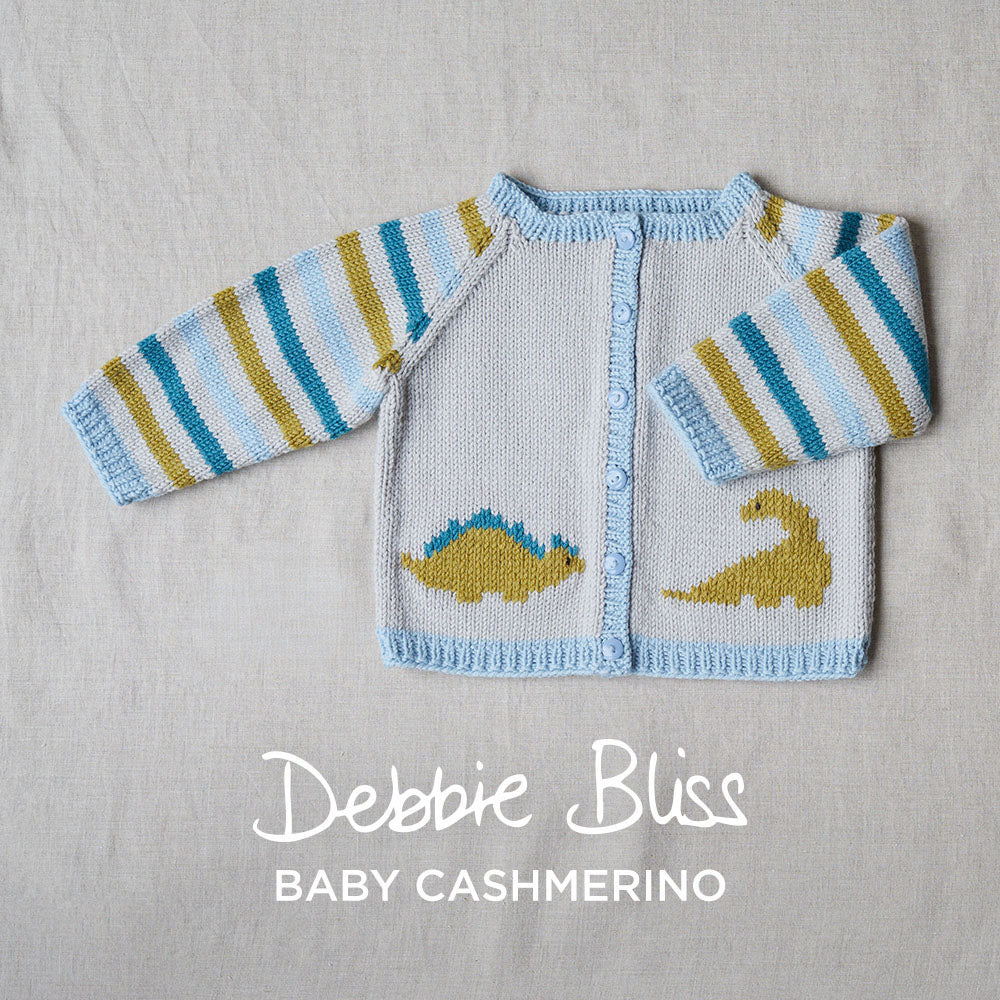 Dido Dinosaur Cardigan - Knitting Pattern for Babies in Debbie Bliss Baby Cashmerino