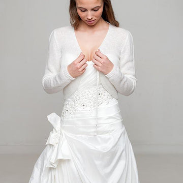 Bridal knit cardigan with cord
