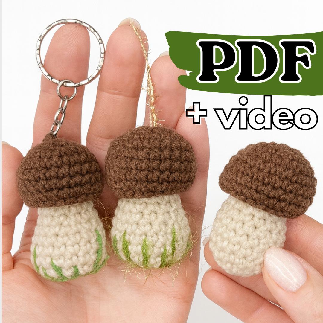 Crochet Mushroom Amigurumi Pattern: Christmas Ornaments & Keychain