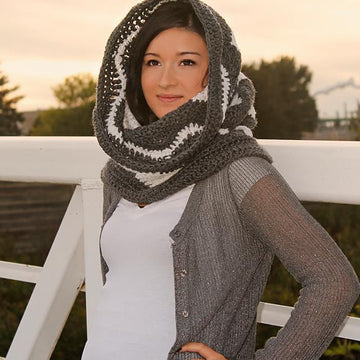 Chevron Hooded Cowl