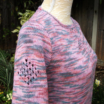 Sweater with Open Stitch Diamonds