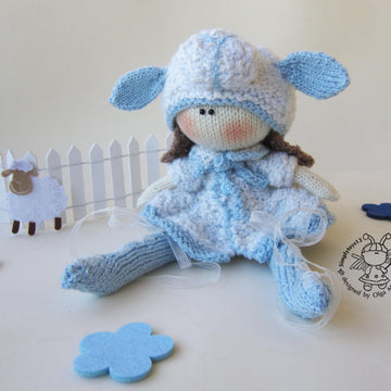 Lady Lamb doll knitted flat