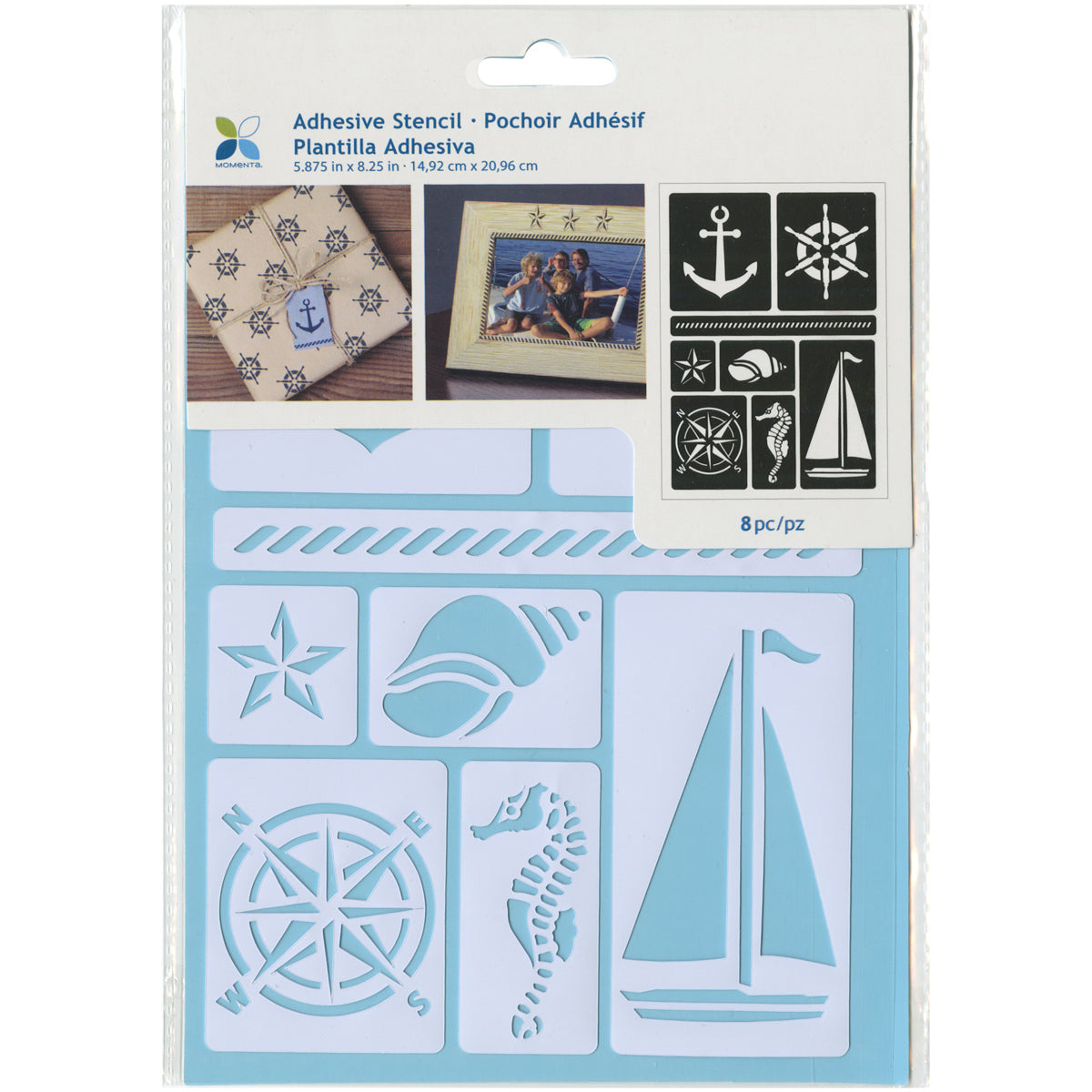 Momenta Adhesive Stencil 6"X8" - Nautical