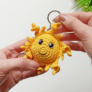 Sun amigurumi keychain