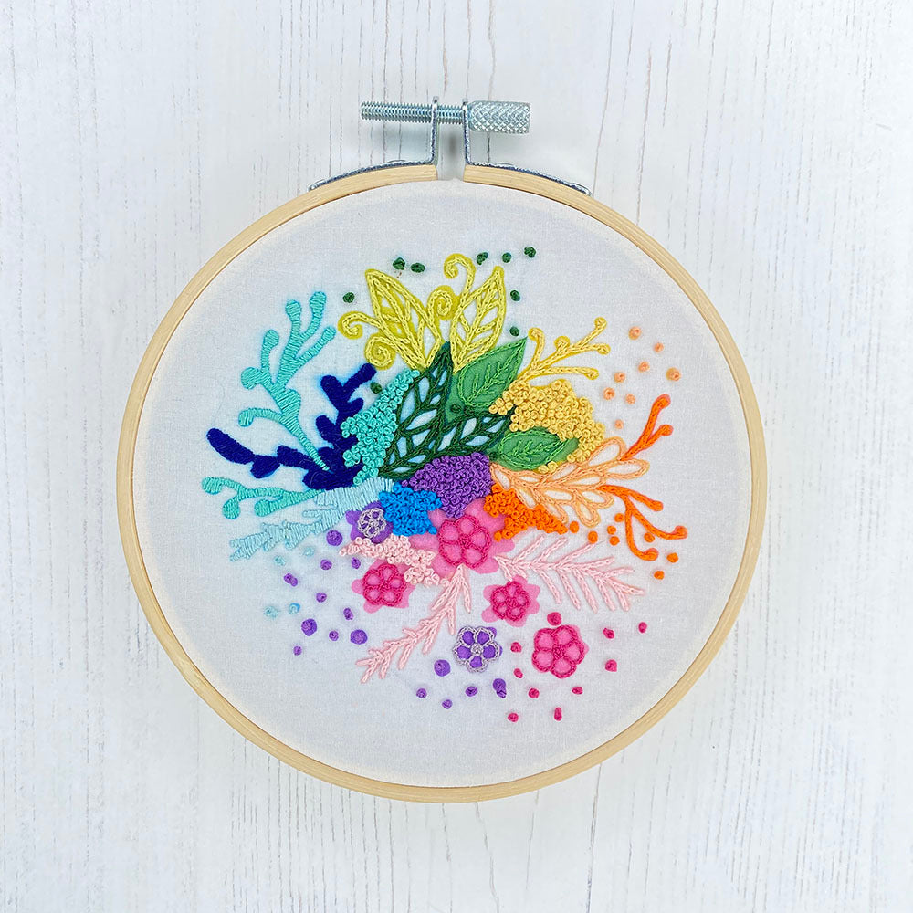 Ellbie Co. Rainbow Floral Embroidery Kit