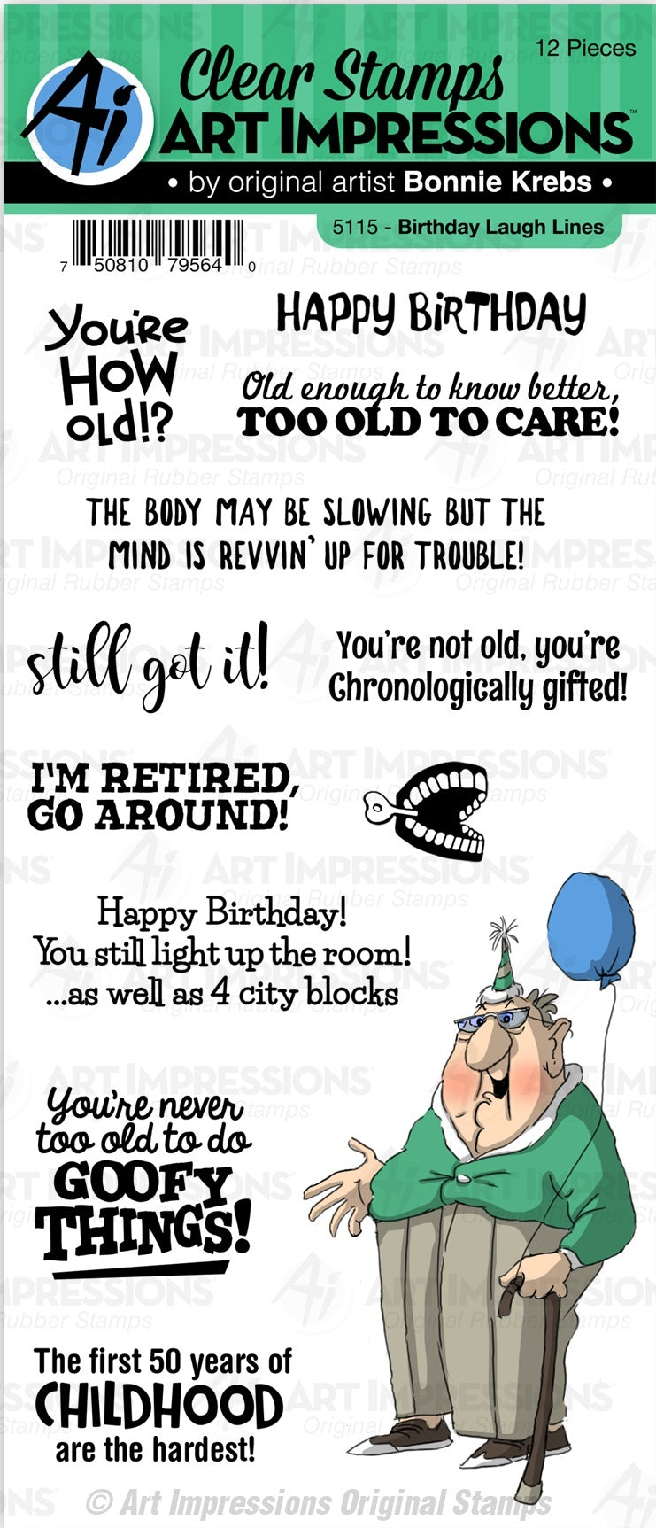 Art Impressions Laugh Lines Stamp - Birthday