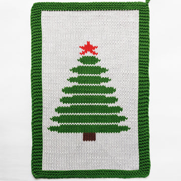 Christmas Tree Kitchen Towel Knitting Pattern