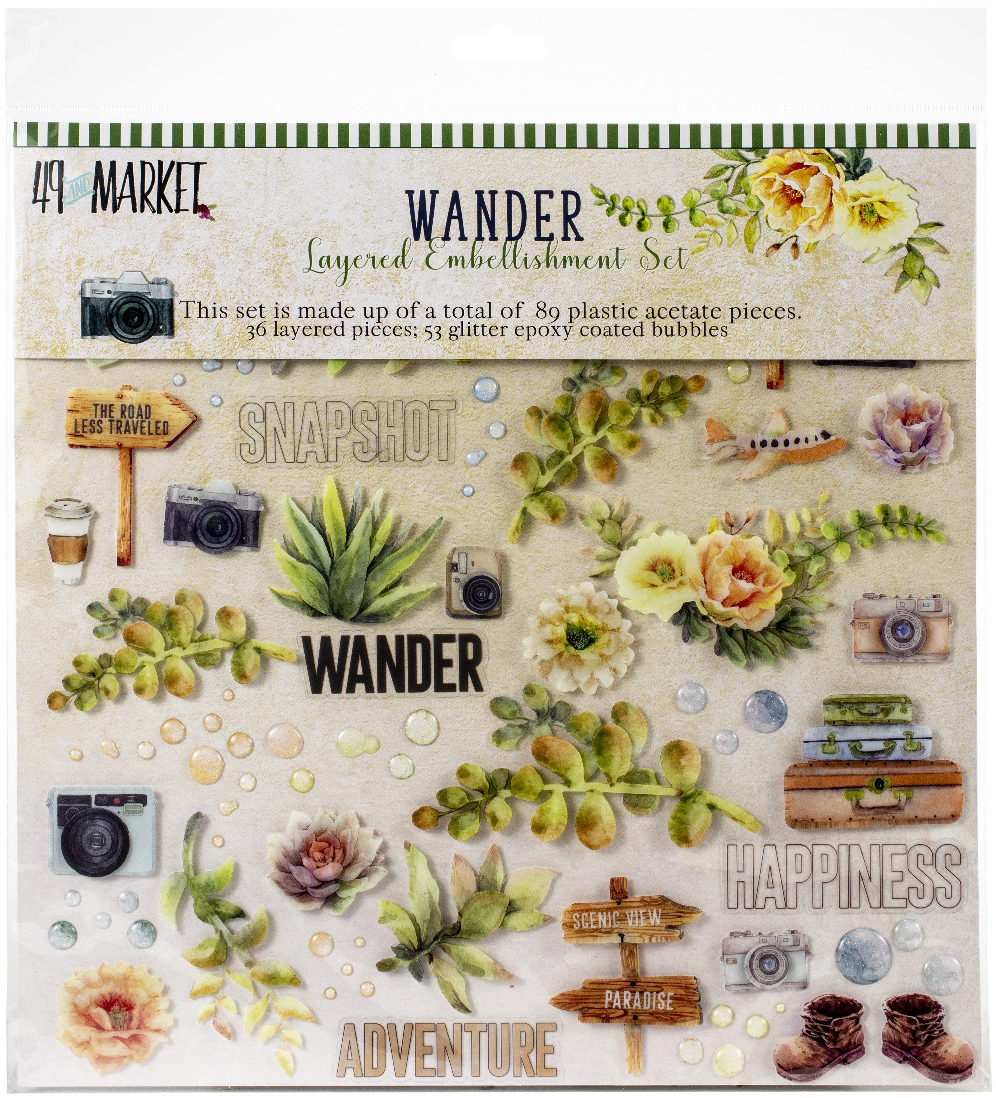 49 And Market Layered Embellishments 12"X12" - Wander