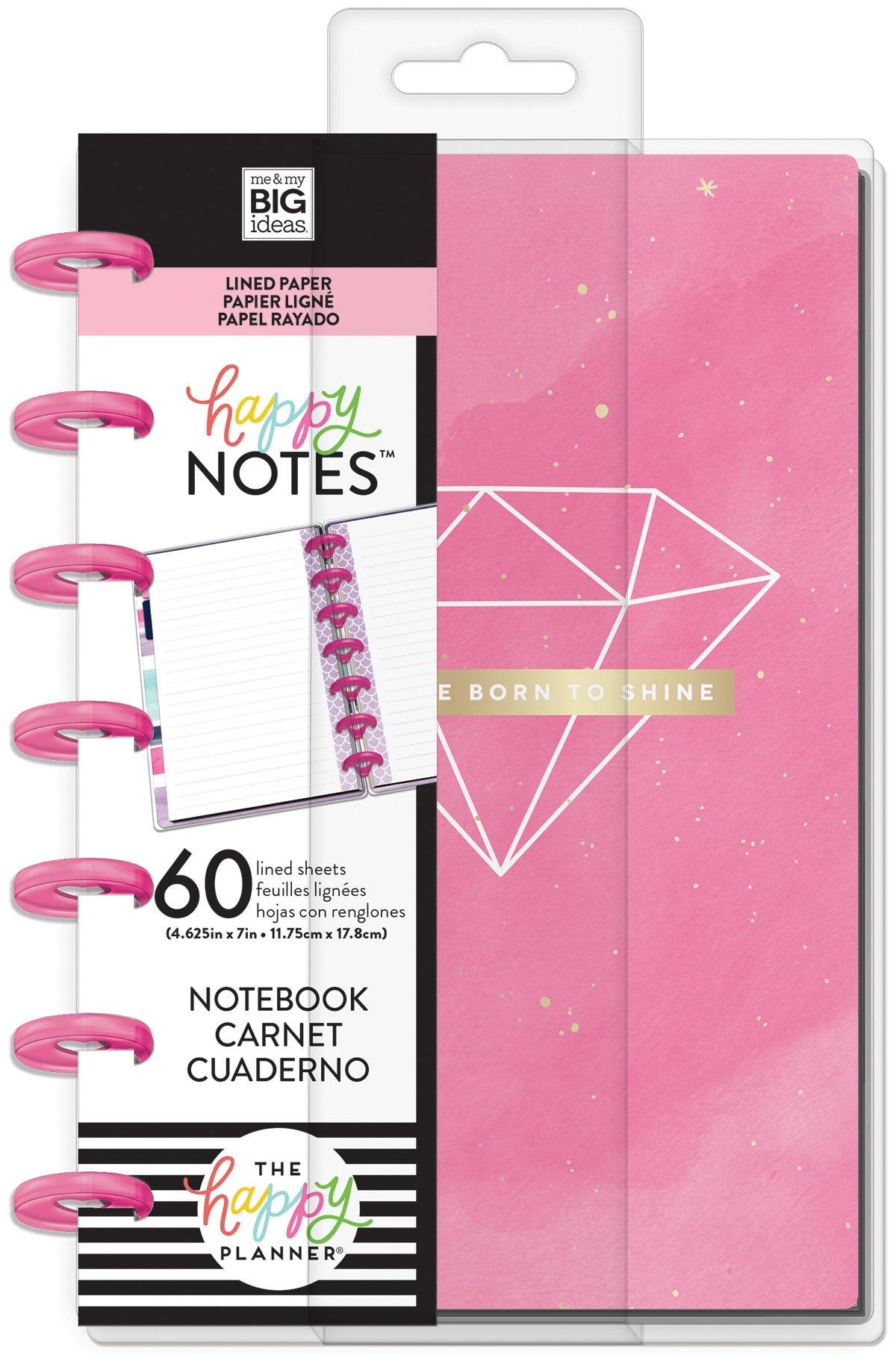 Happy Planner Mini Notebook W/60 Sheets - Born To Shine Educational