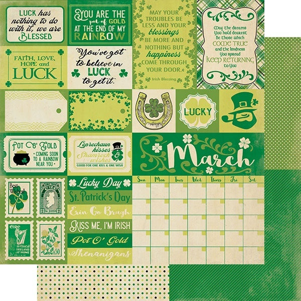 Authentique Paper Calendar Collection Double-Sided Cardstock 12"X12" 18/Pkg - March Sentiments