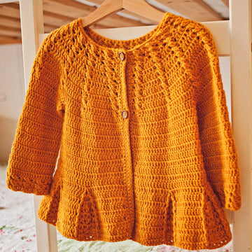 Cable Cardigan with Pleats