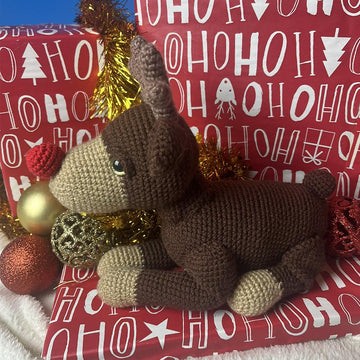Rentier liegend Amigurumi