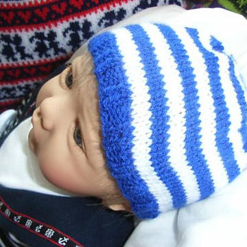 Stripey kids beanie