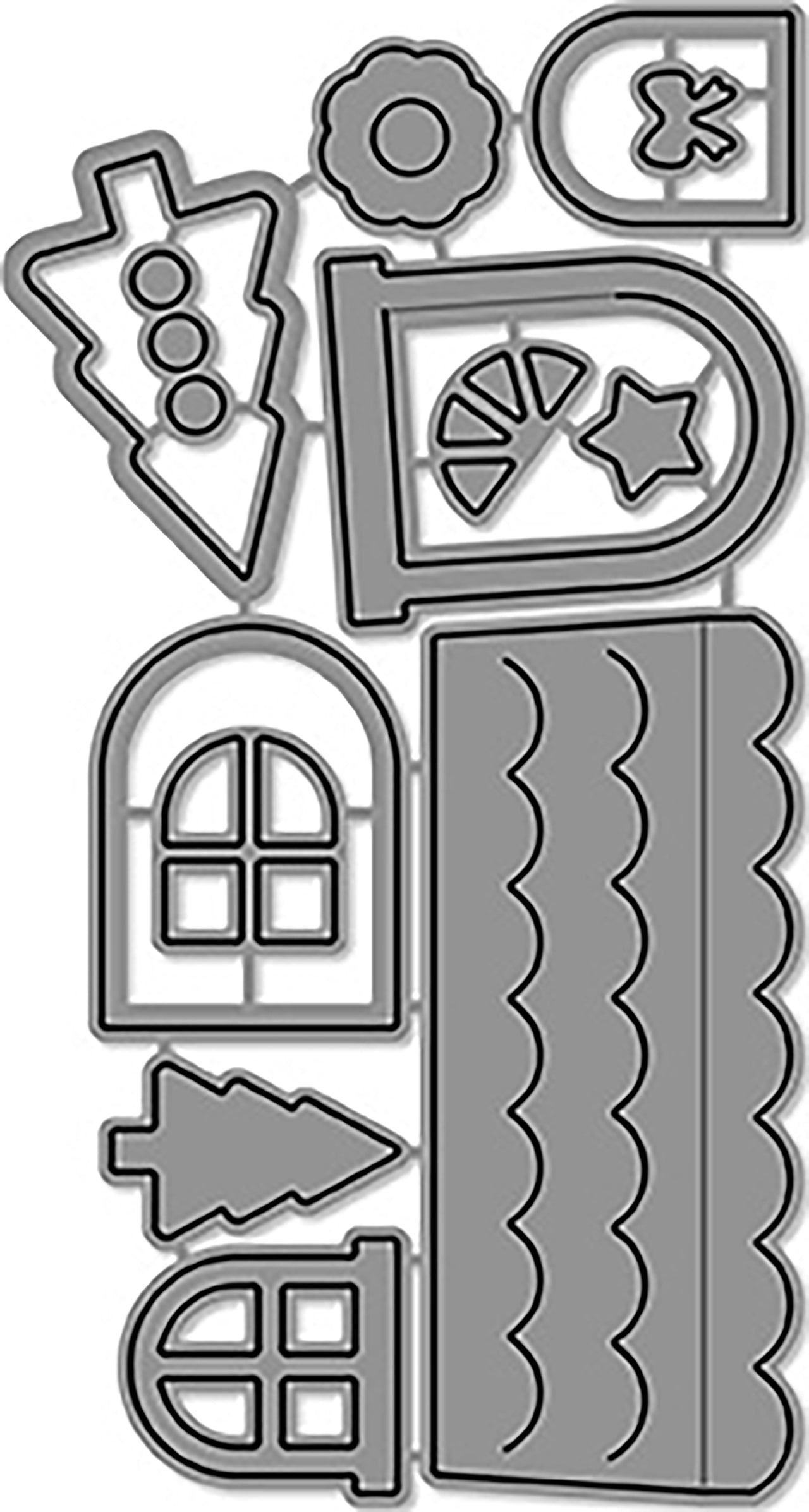 Lawn Fawn Lawn Cuts Custom Craft Add On Dies - Scalloped Treat Box Winter House