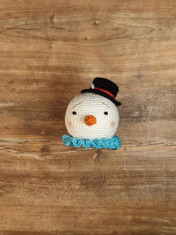 Sam the Snowman Crochet Bauble Pattern