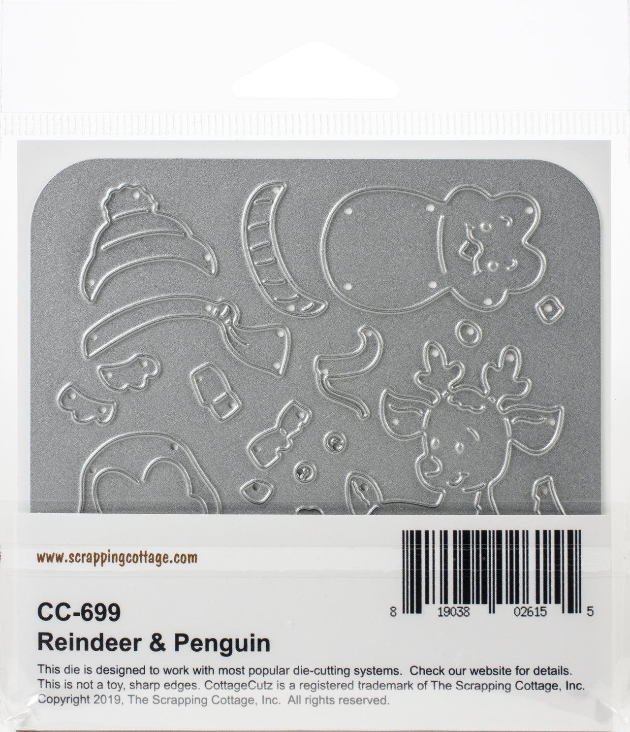 CottageCutz Dies - Reindeer & Penguin, 1.5" To 2.4"