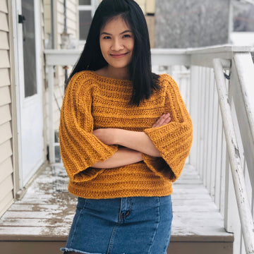 Pullover Sweater with 3/4 sleeves