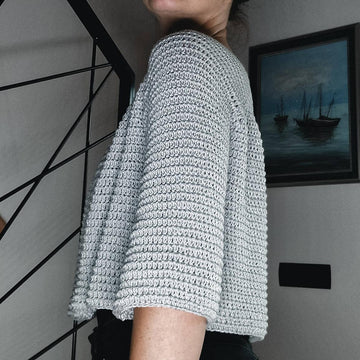 Cropped Ruffle Raglan Sweater