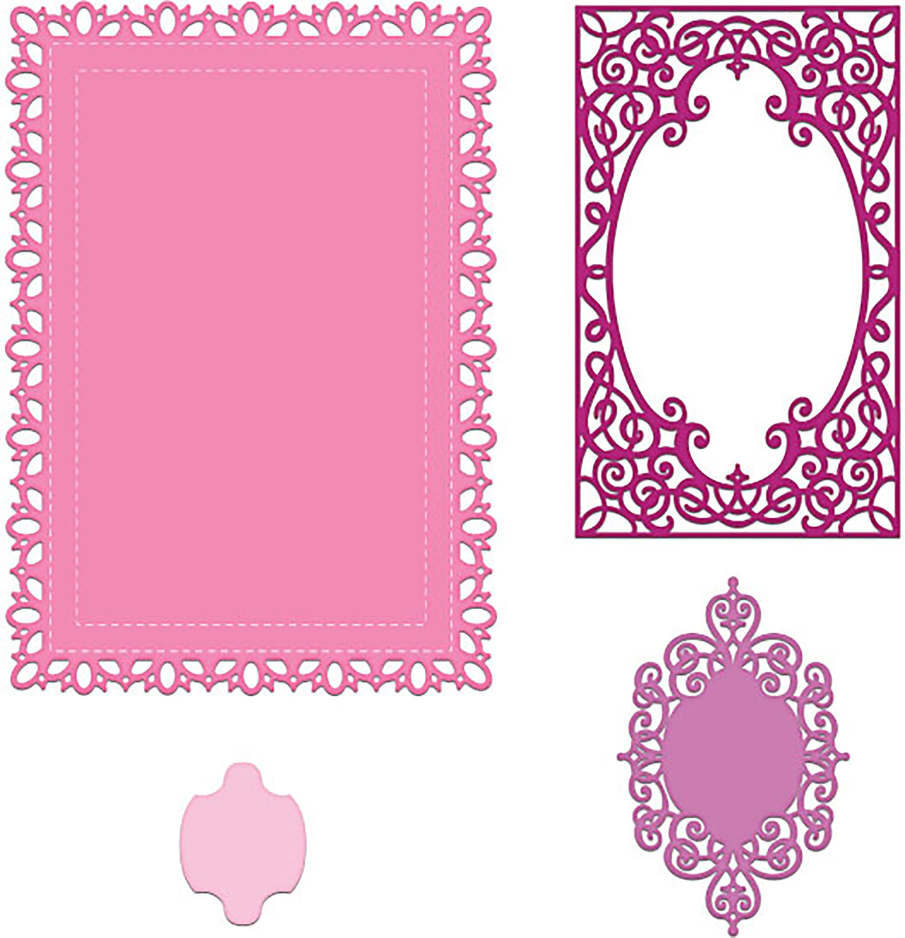 Heartfelt Creations Frame A Card Dies - Intricate Swirl Frames