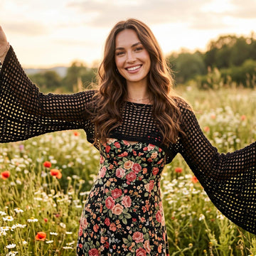 Crochet Mesh Sleeve Sweater Pattern PDF