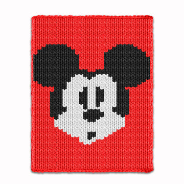 Finger Knitting Pattern, Disney Mickey Mouse Knit Kids Blanket