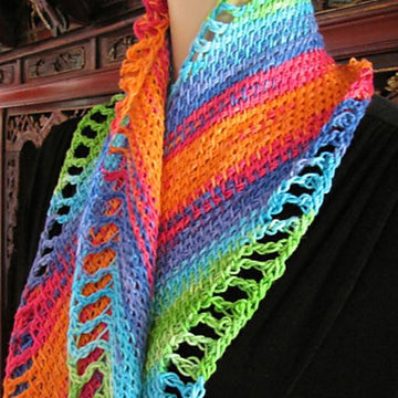 Four Peaks Scarf: Tunisian on the Bias