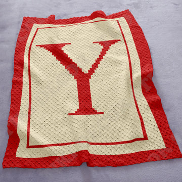 Name Letter Y Baby Blanket CROCHET PATTERN C2C