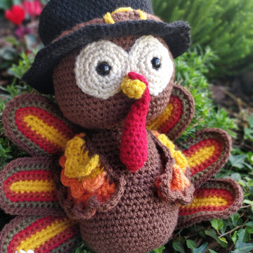 Thanksgiving Turkey with Pilgrim Hat Crochet Amigurumi